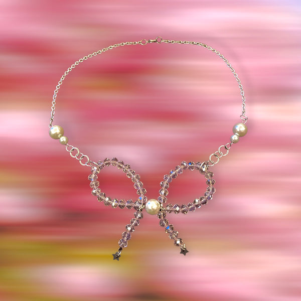 pink ribbon necklace